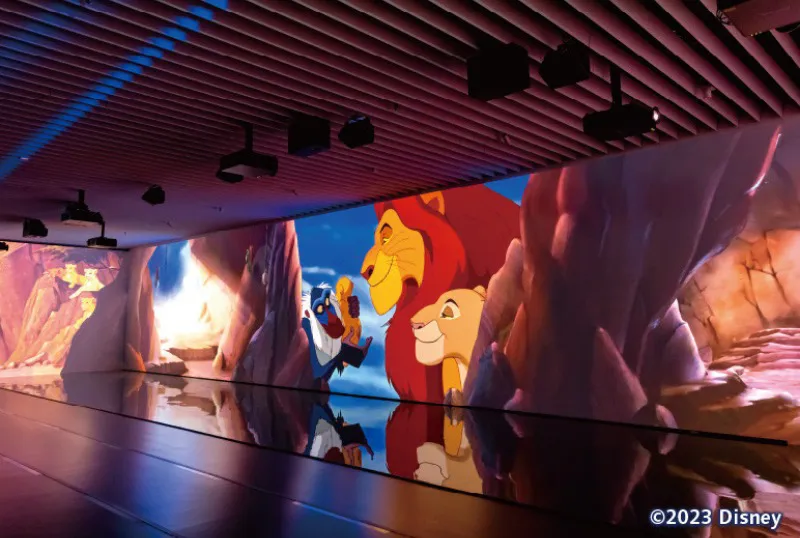 DLP®プロジェクターを使った会場での、実際のプロジェクションマッピングの写真