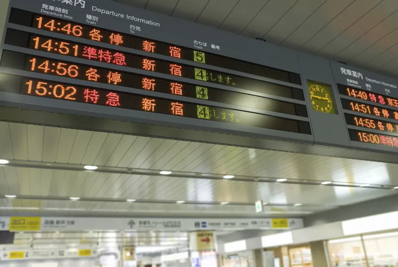駅の旅客案内表示器の写真